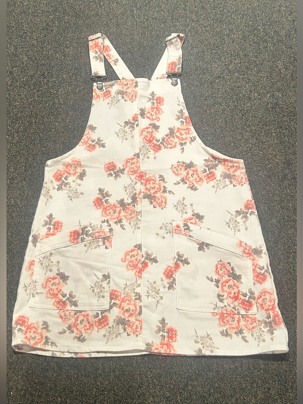 Shabby Chic Cream Floral Overall Dress